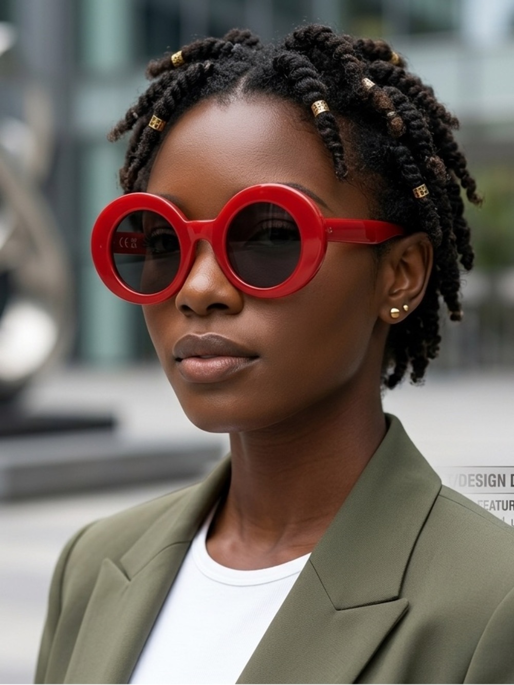 Round Red Women's Sunglasses - Unbranded Retro Style